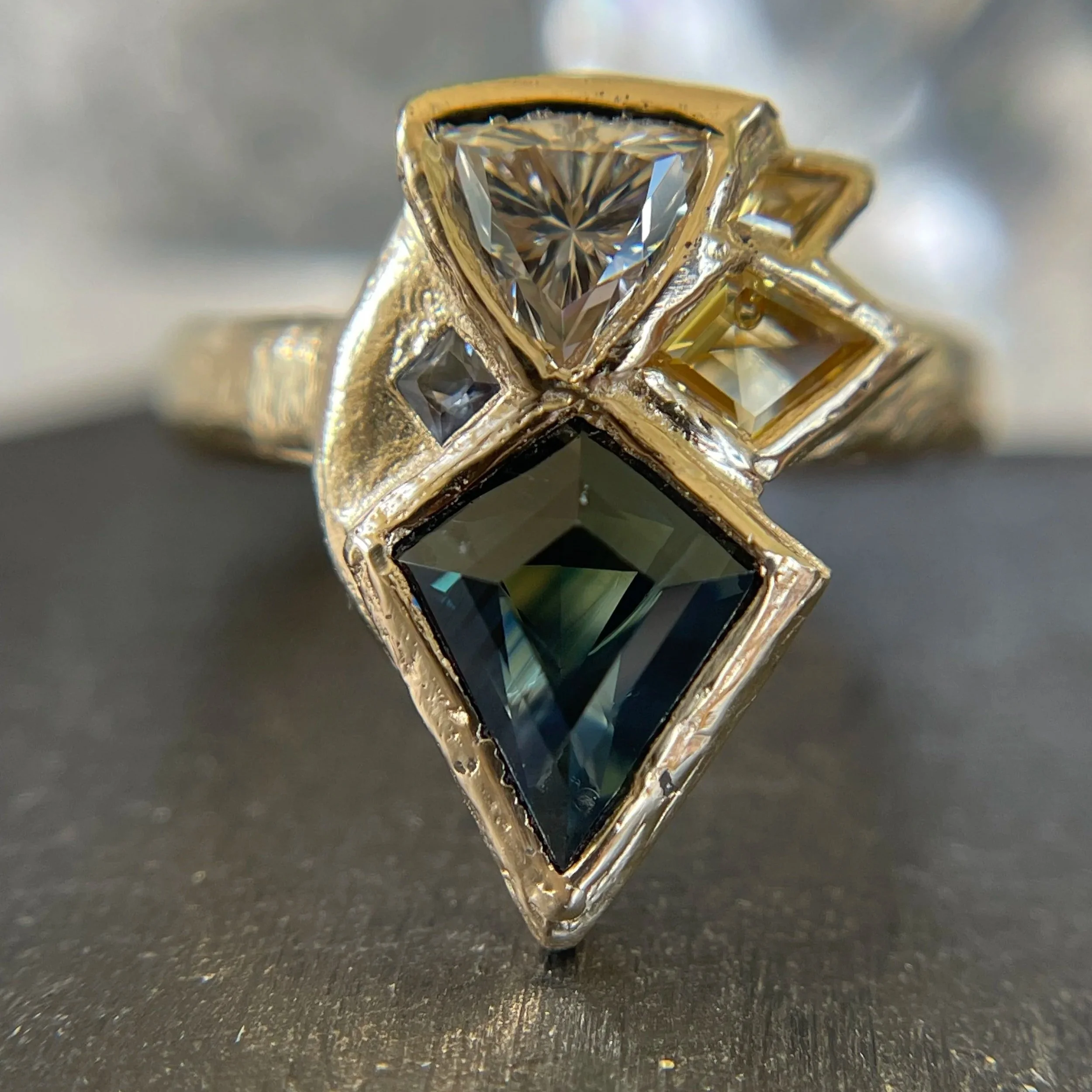 18K sapphires, diamond