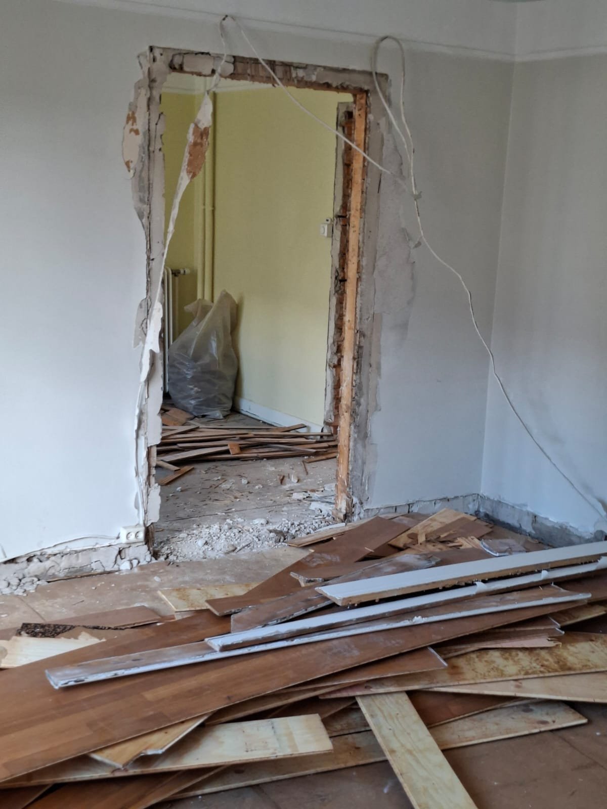 Endring av rominndeling under arbeid på Majorstua 2.