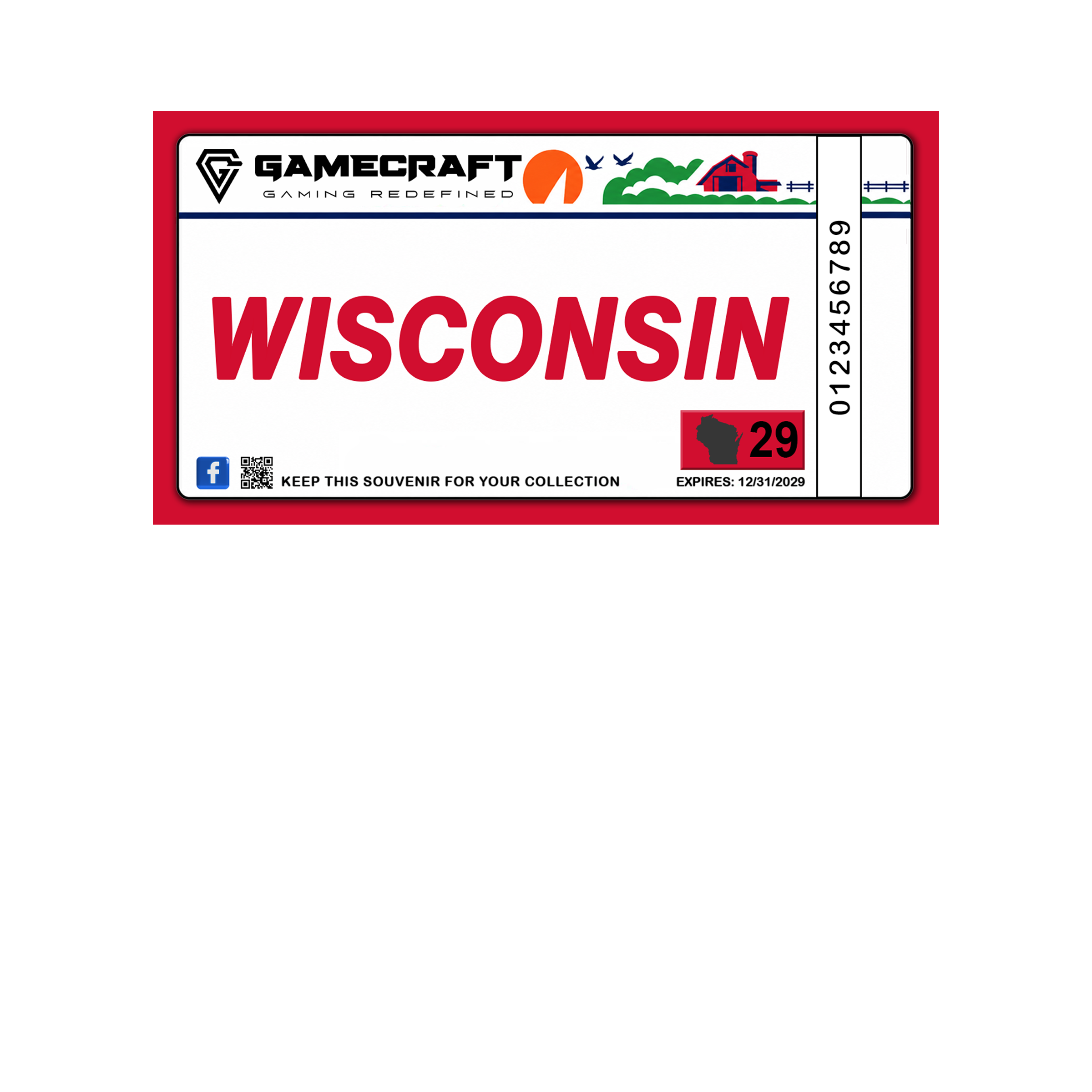 Wisconsin License Plate $250