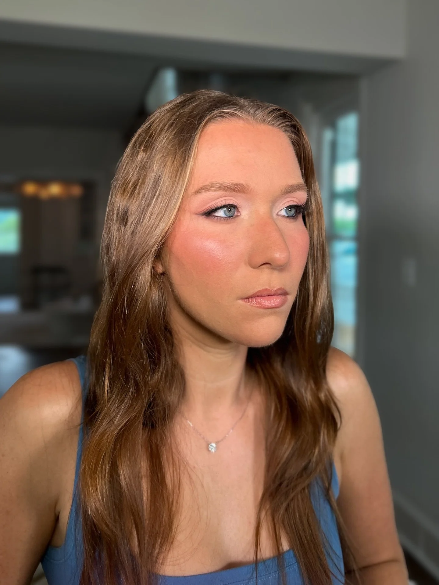 A summer engagement shoot makeup inspo if there ever was one 🦩🍑

Requests:
- pinky eyes, soft blend 
- BLUSHHHH
- black liner in waterline 
- half lash
and my personal favorite - &quot;whatever you think looks best&quot; 

Details:

EYES
-@firstaid