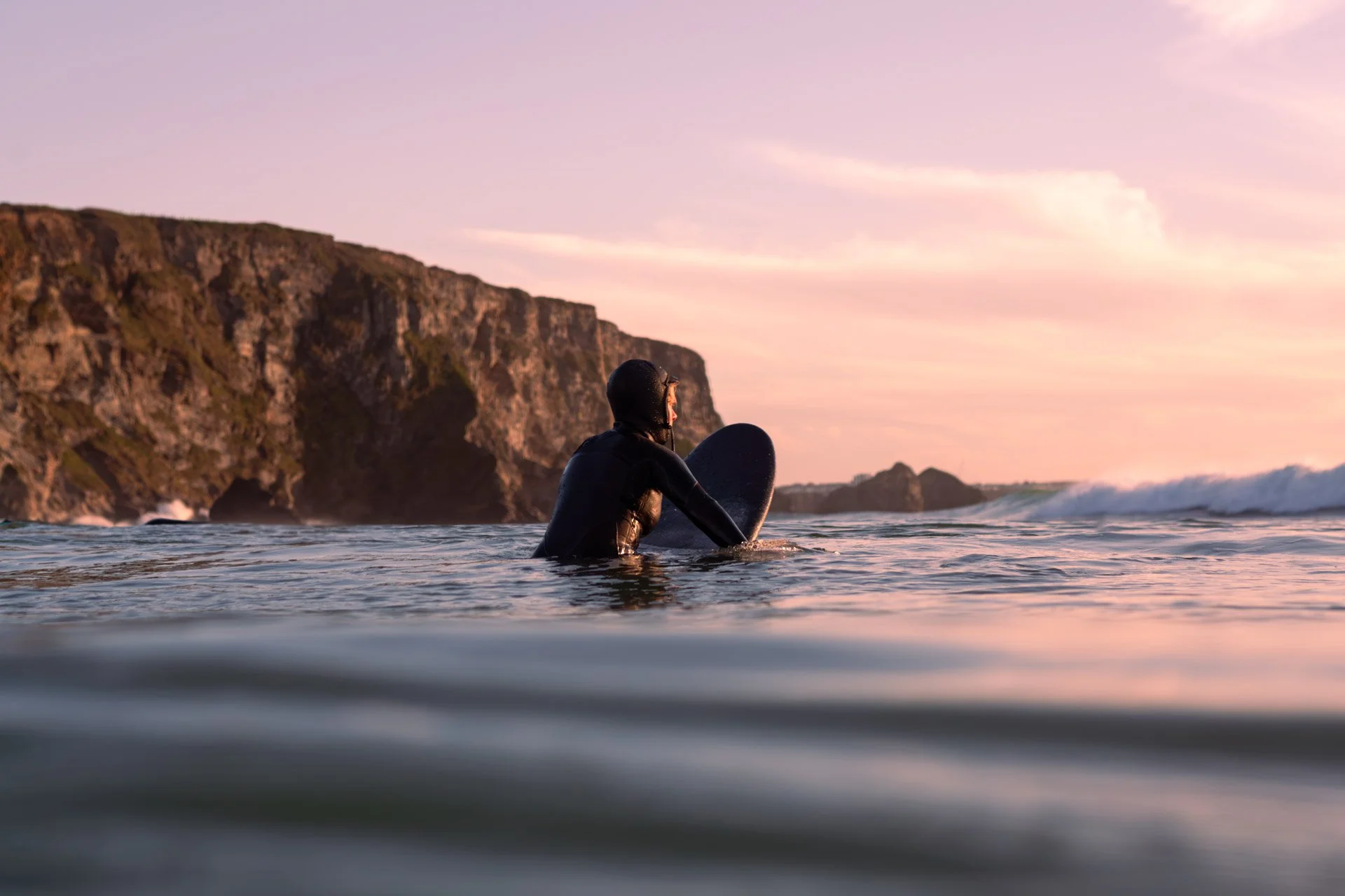 Chasing winter light at Watergate Bay.