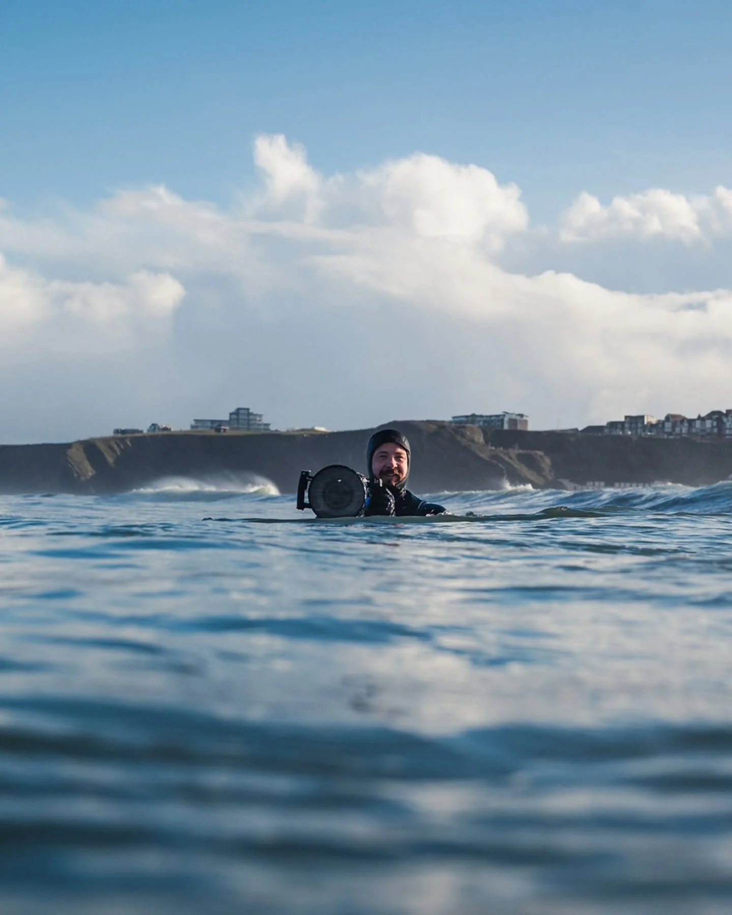 When the swell turns up, you go looking for shelter.
This weekend it was all about tucked-in corners around Newquay Harbour &mdash; solid energy outside, calmer lines inside.
Bumped into a fellow surf photographer in the water too, both of us getting