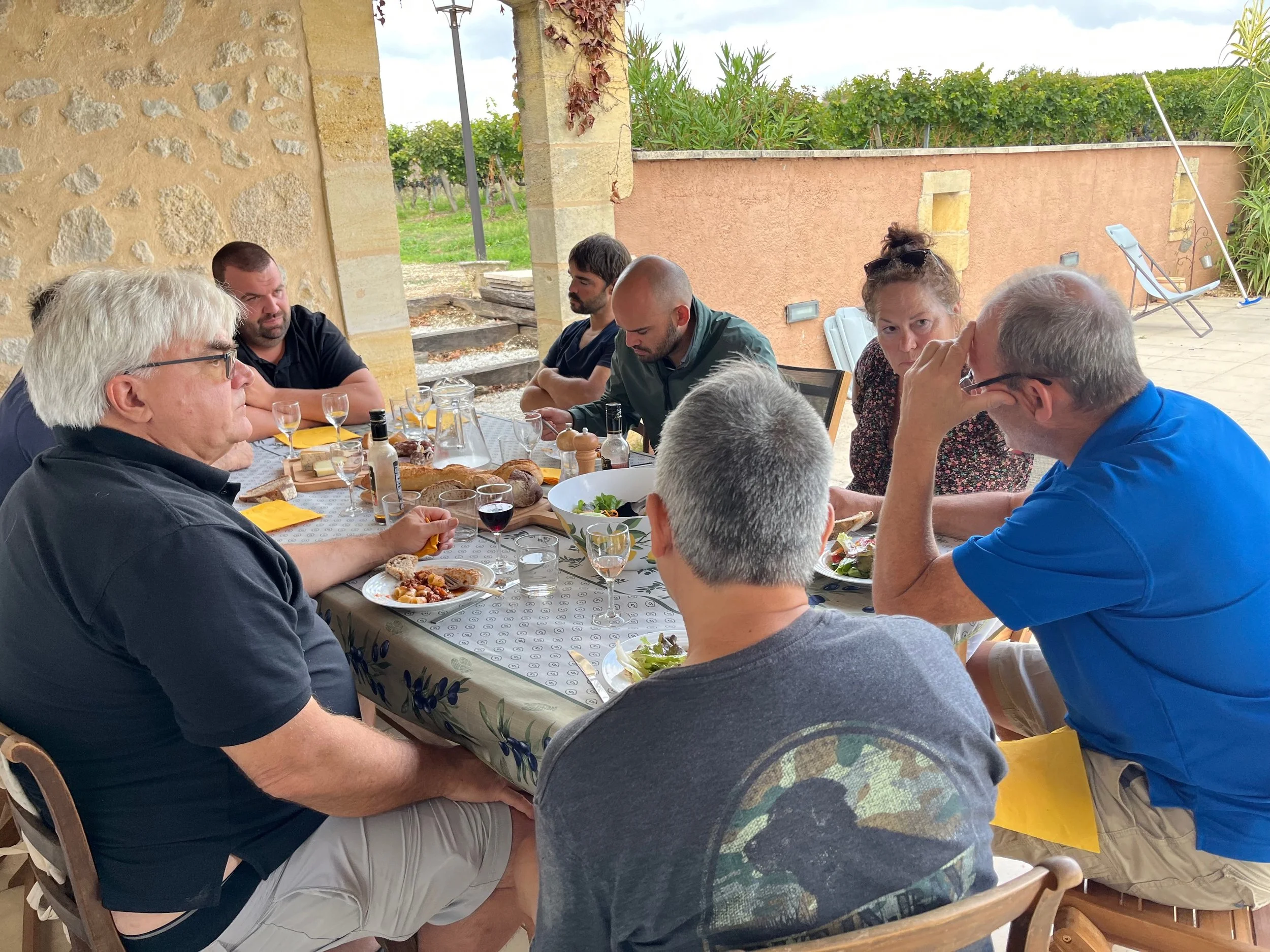 Lunch on the patio during harvest 2025.