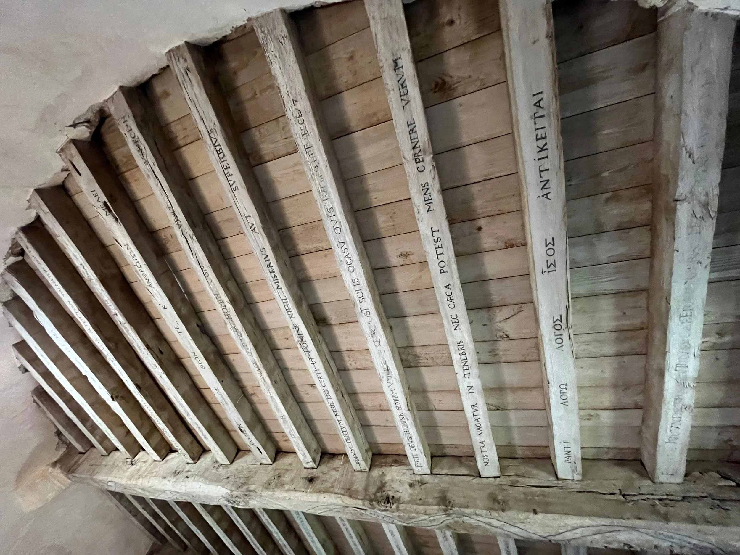 Engravings on the ceiling that inspired Montaigne.