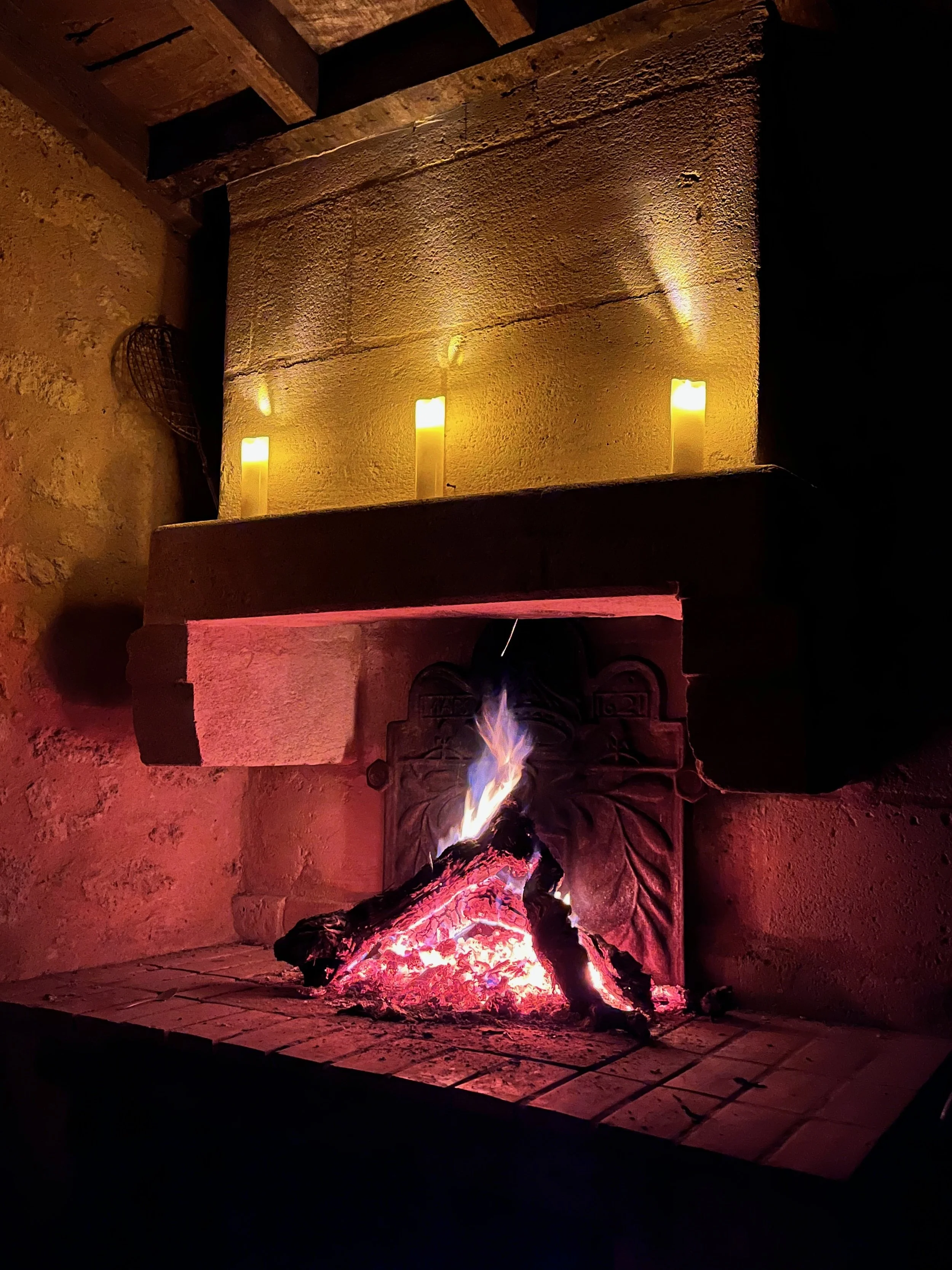 Fire in the outdoor kitchen