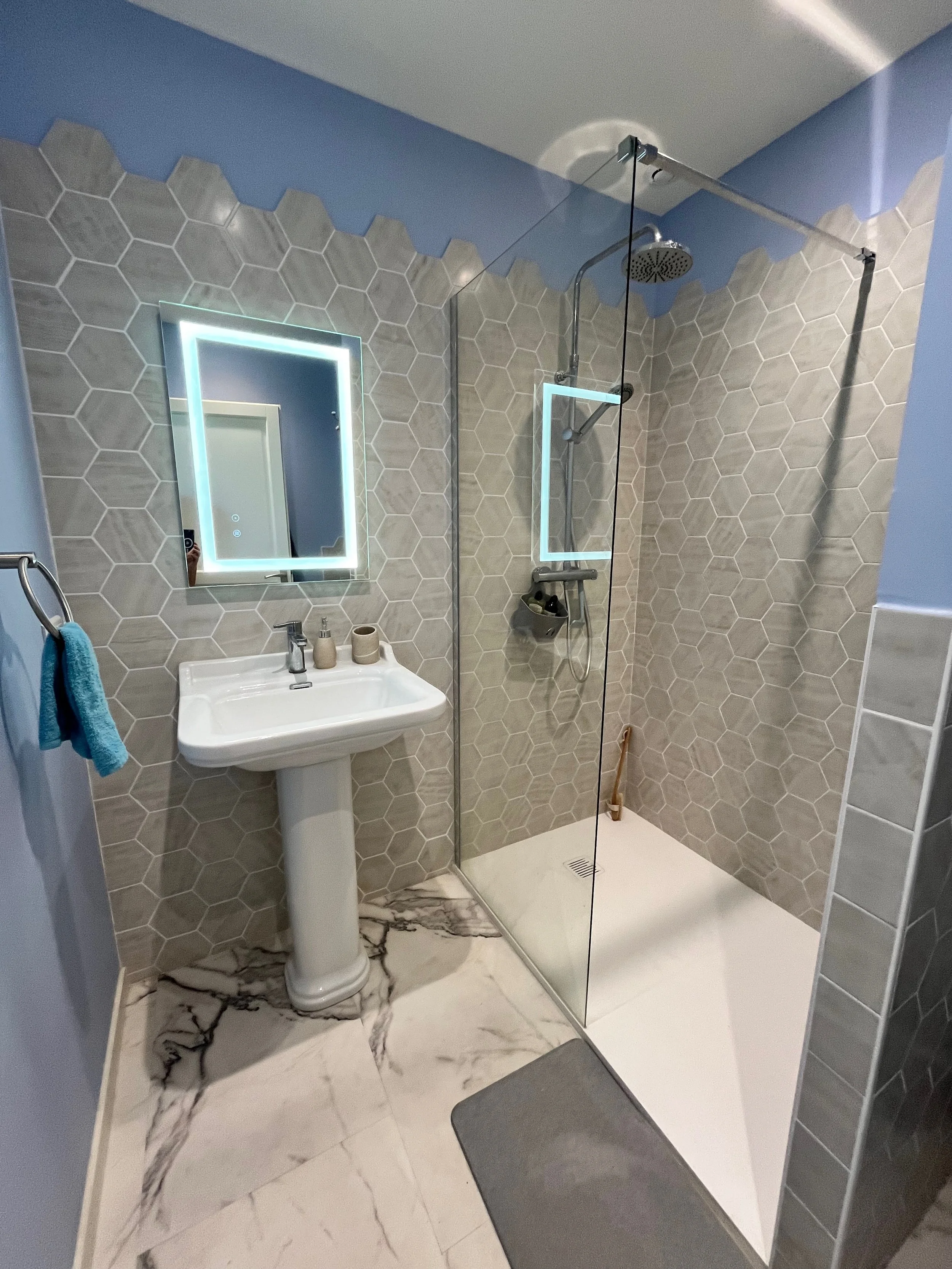 Shower and sink for 1st bedroom