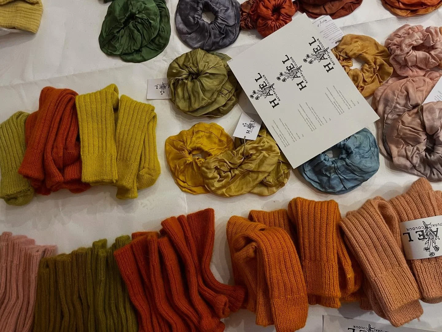 Organising stock, we will be updating the website at the beginning of March :) 

We will also be at @cardiganfarmersmarket tomorrow if you&rsquo;d like to see anything in person.

When the colours come together and sit next to each other it gives me 