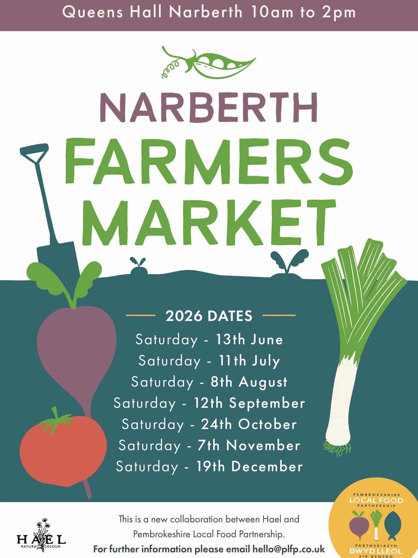 Super happy to announce that we have co-founded and are organising Narberth Farmers Market! 🥦🥕🌽

Massive thanks to Pembrokeshire Local Food Partnership for the funding and support, it means the world that we can get more local food in the hands of