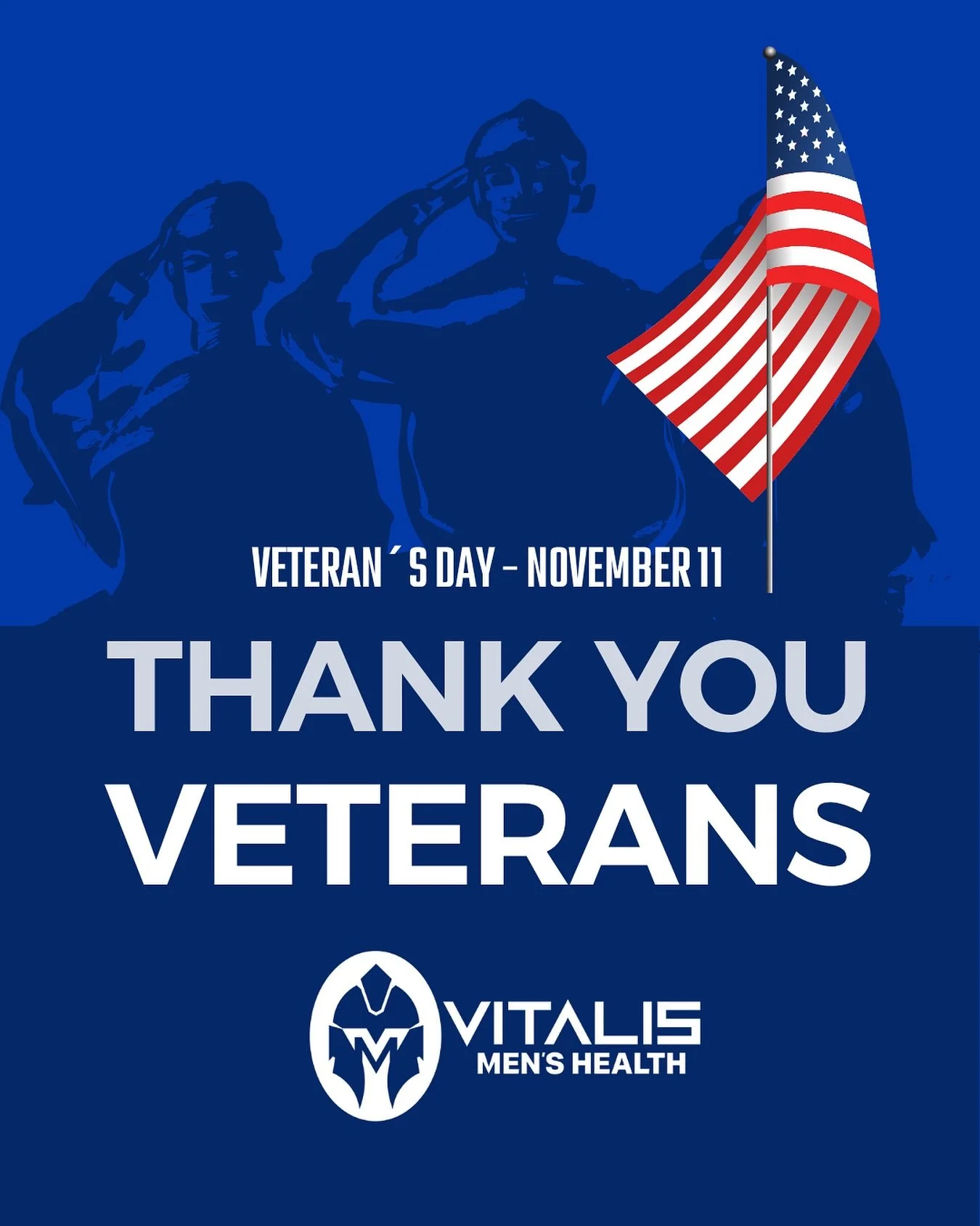 This Veterans Day, we honor and thank the brave men and women who have served our country. Your courage and sacrifice will never be forgotten. 🇺🇸

 #VeteransDay #ThankYouVeterans #VitalisMensHealth