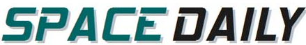 Logo with the words 'SPACE DAILY' in stylized green and black text
