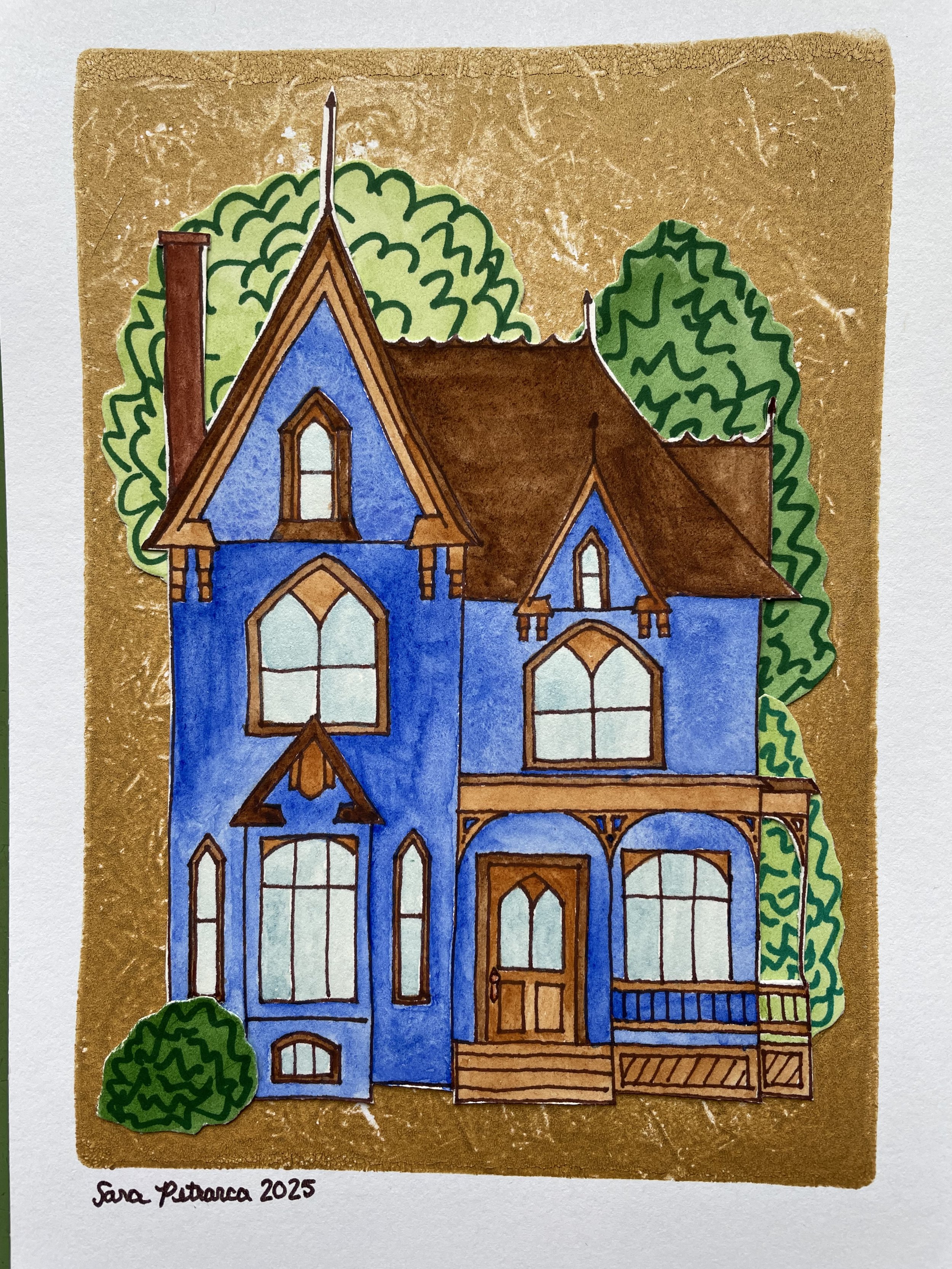 Blue Victorian in a Golden Wood