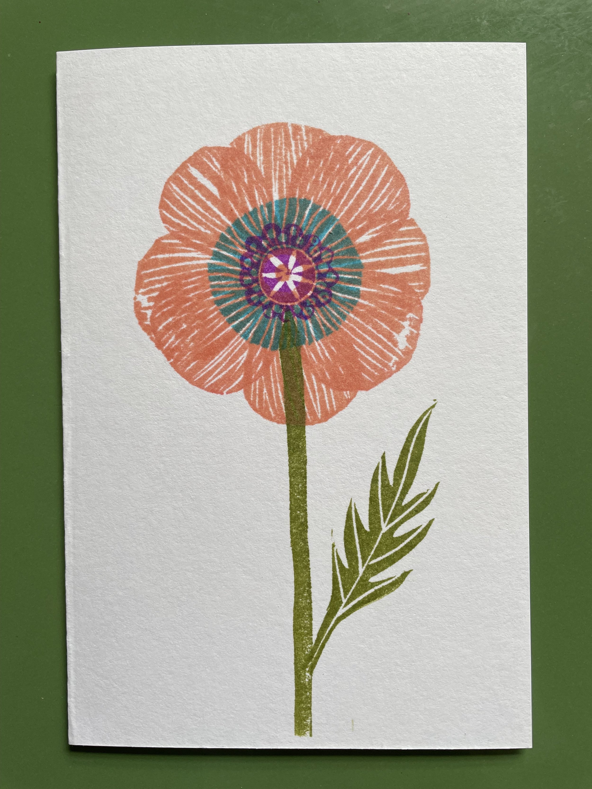 Poppy Card Pack - Printed by Hand