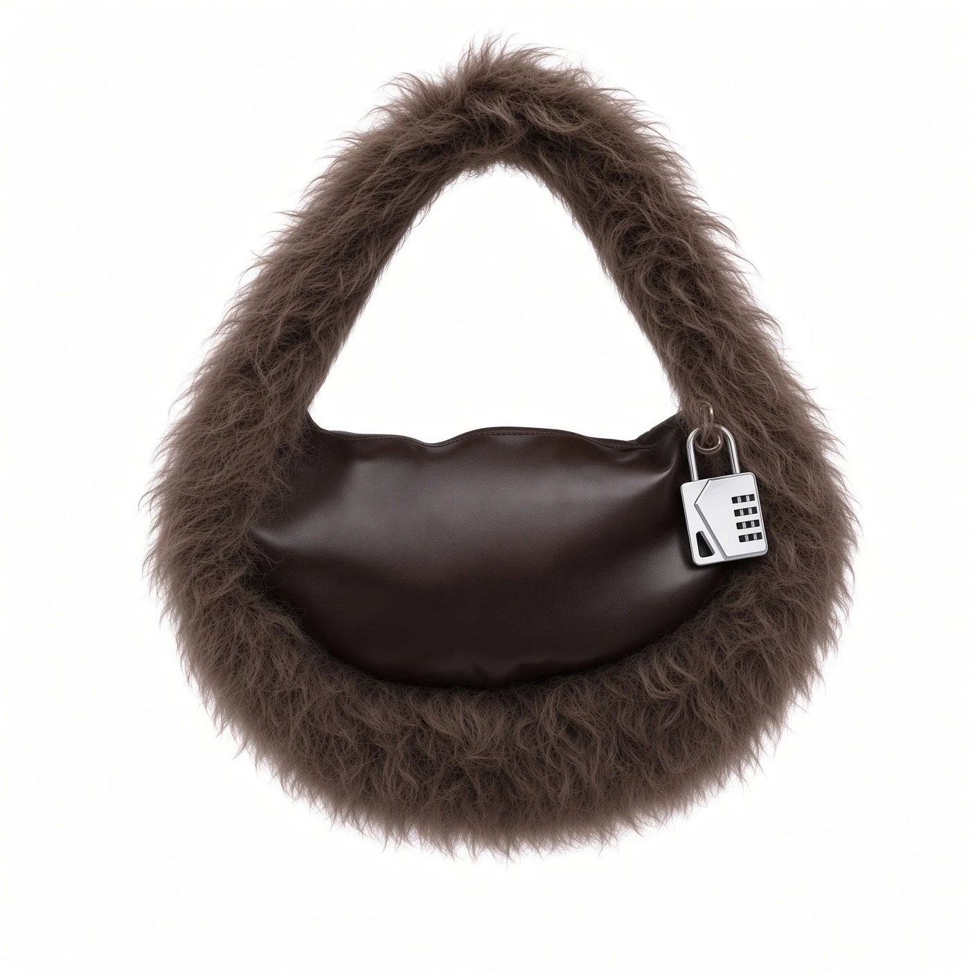 the brown leather lock gioia large