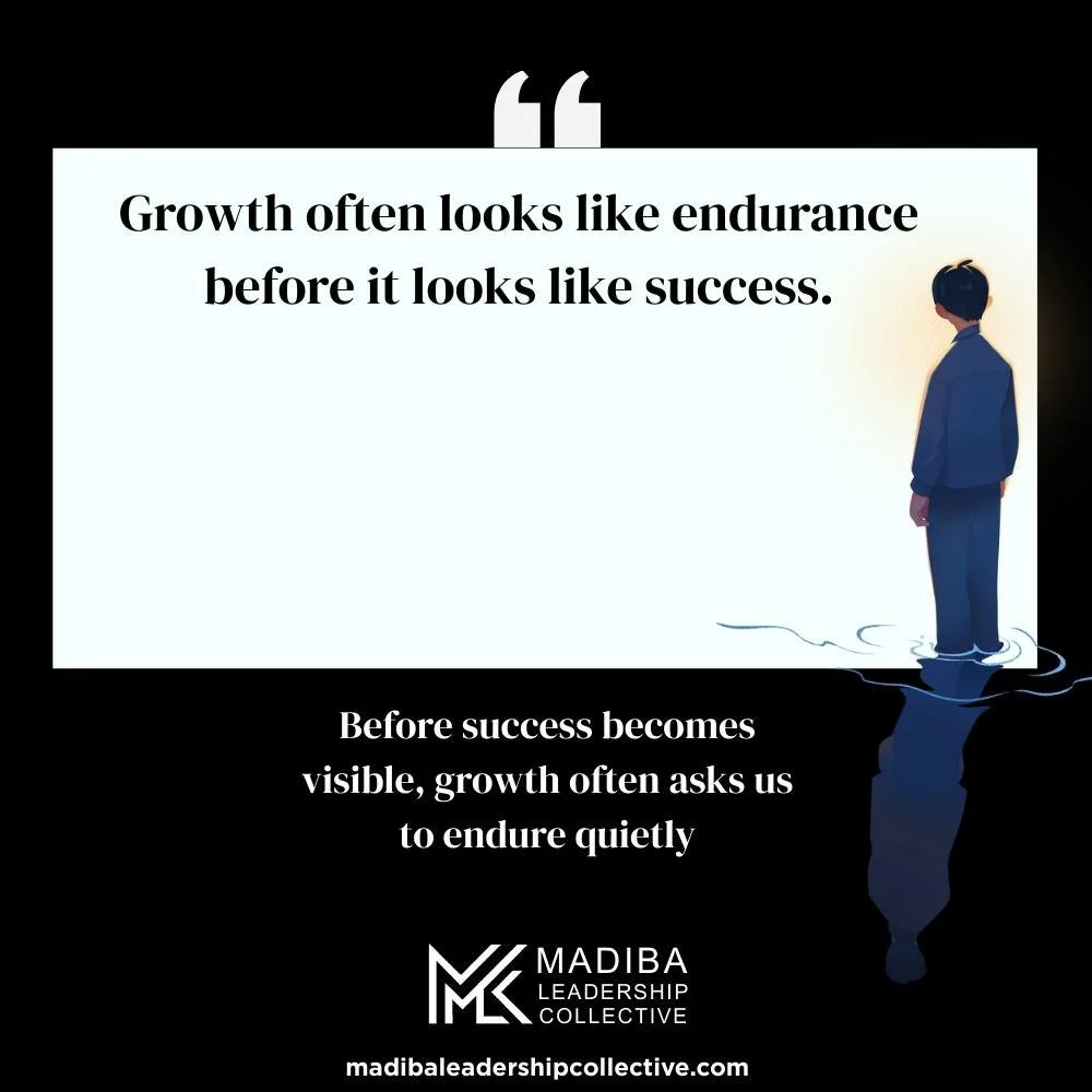 As the year comes to an end, what challenged you the most? Remember, visibility always comes after growth. 
#madibaleadershipcollective #inspirationalquotes