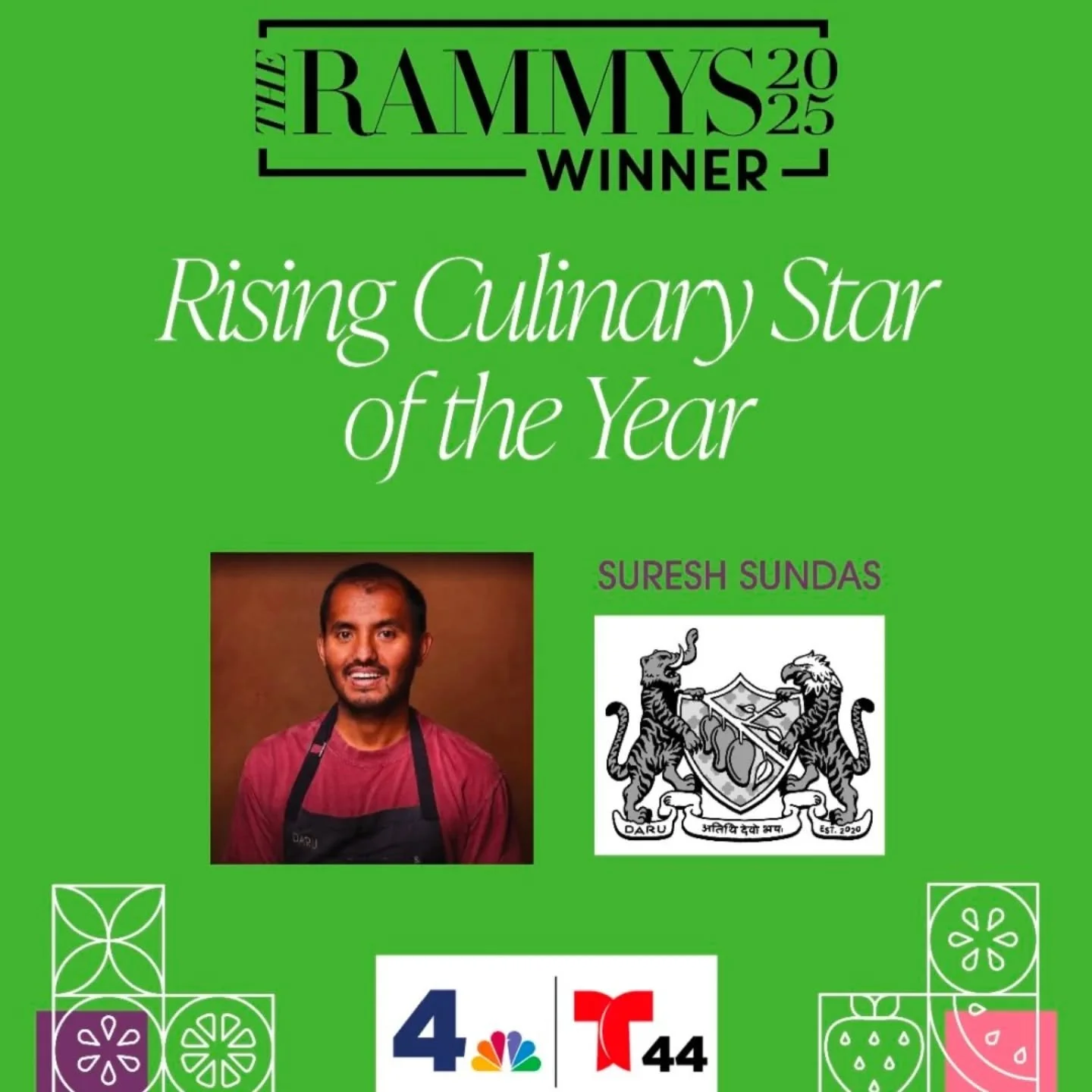 Huge congratulations to our very own Chef @suresh_sundas awarded Rising Culinary Star of the Year at the 2025 RAMMYS!

This honor is a testament to the passion, creativity, and fearless flavor Chef brings to every dish. From reimagining Indian classi