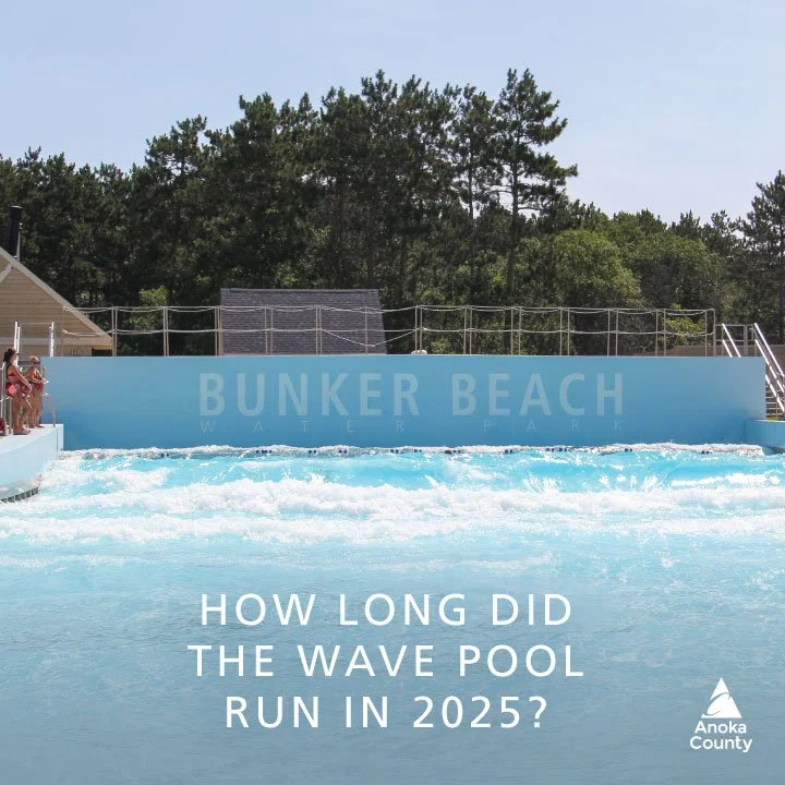 Just because our season is over doesn't mean you can't have Bunker Beach fun! 🎉🌊

Can you guess how long the wave pool ran this summer? 🤔

How close was your guess? #BunkerBeachMN