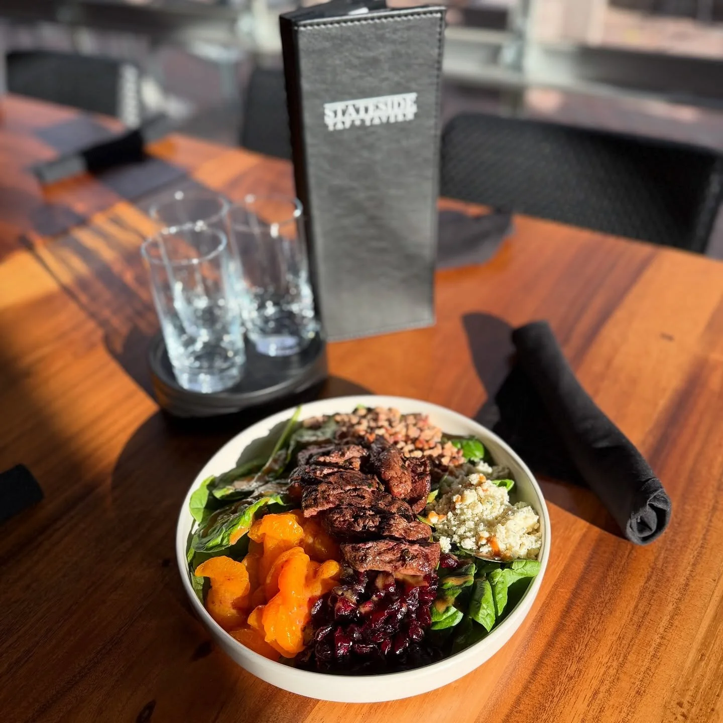Come on in and try our new Winter Spinach Salad!