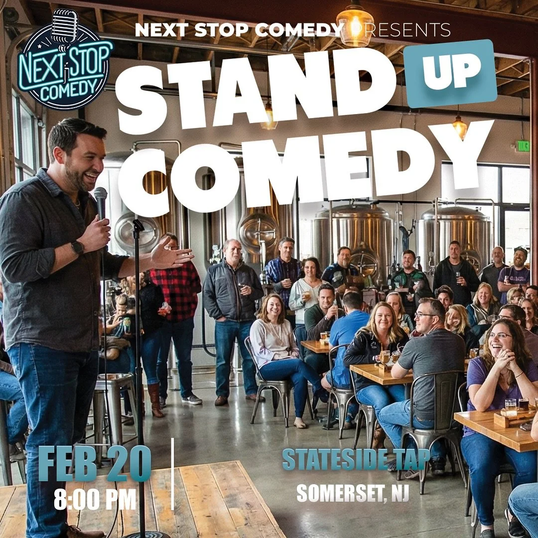 Friday February 20th, @nextstopcomedy is coming to Stateside!  Purchase your tickets (link in highlight). Come a little early, grab dinner and a drink, then get ready to have some laughs!  Can&rsquo;t wait!!! 😂
&bull;
&bull;
&bull;
&bull;
#nextstopc