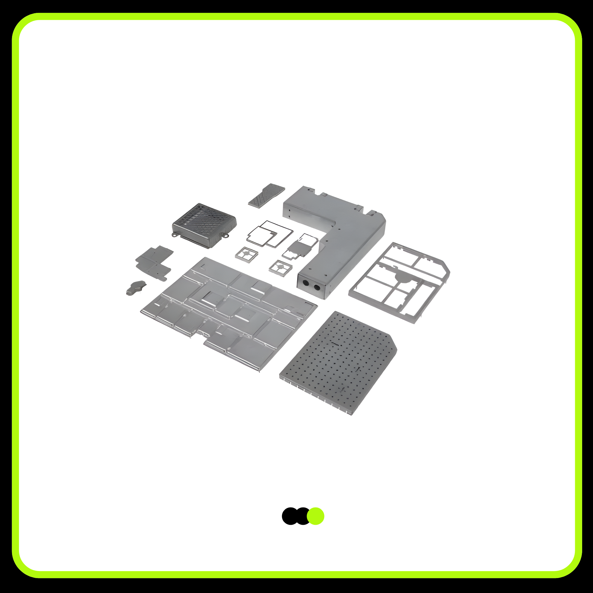 Custom precision metal stamping components for EMI shielding and electronic hardware applications in industrial and OEM equipment