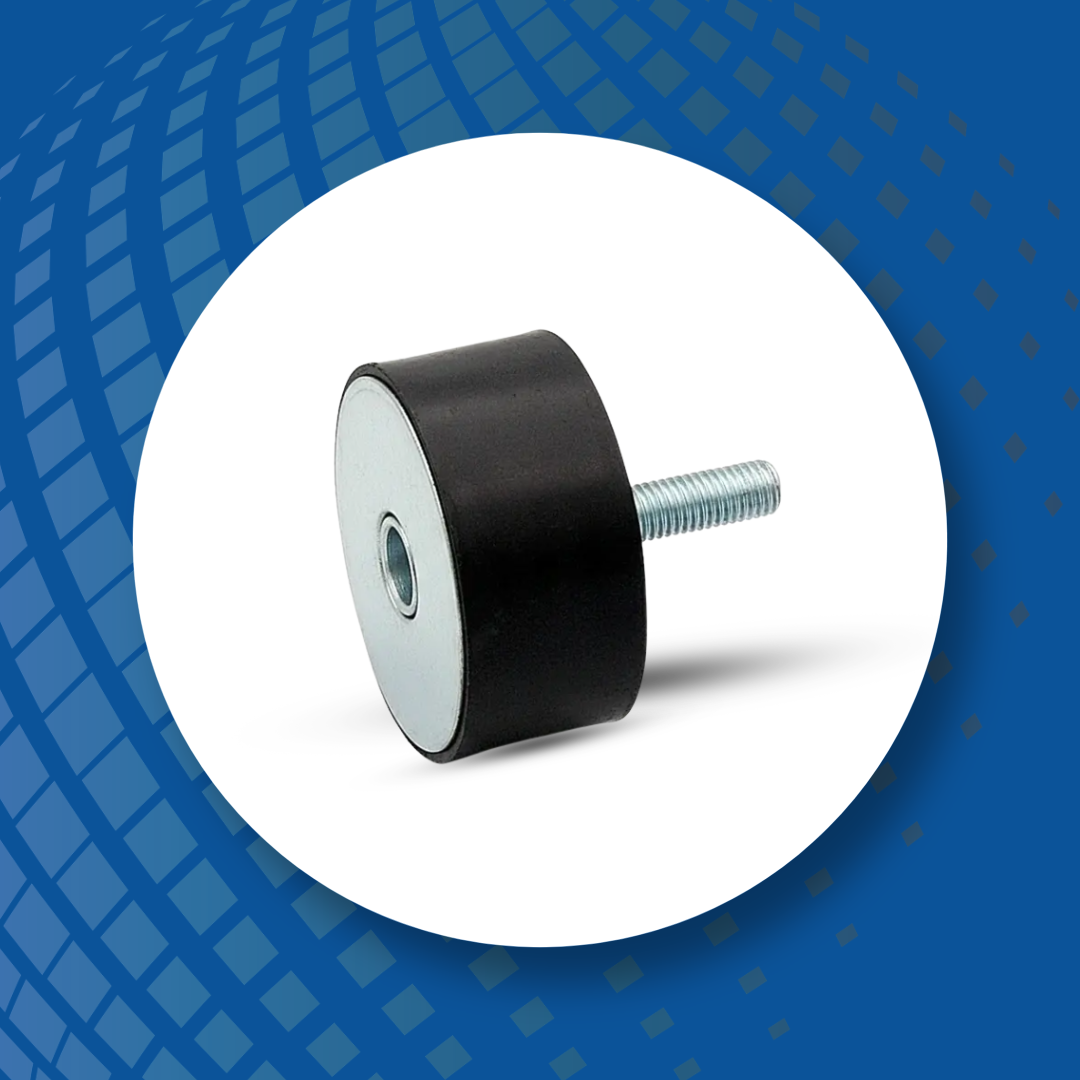 Polybond cylindrical rubber mounts for vibration damping and noise reduction