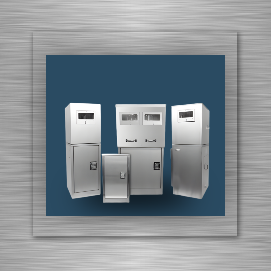 Outdoor electrical service pedestals and utility enclosures for parks, campgrounds, and public infrastructure