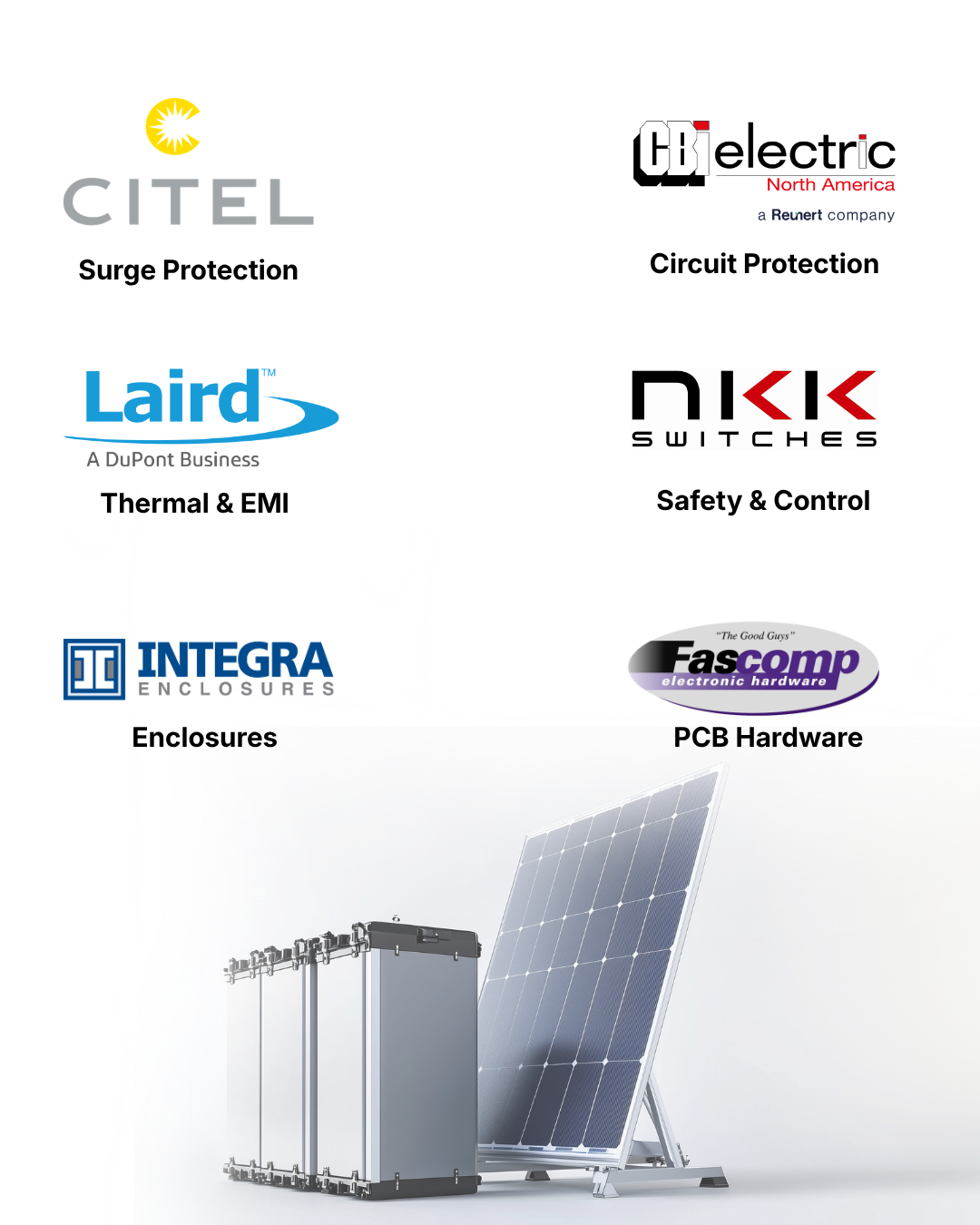 Alternative Energy solutions supporting renewable energy, EV charging, energy storage, and power infrastructure applications from Technical Marketing, Inc.