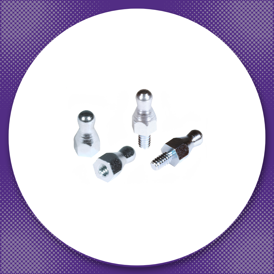 Fascomp ball studs for mechanical fastening and enclosure hardware applications