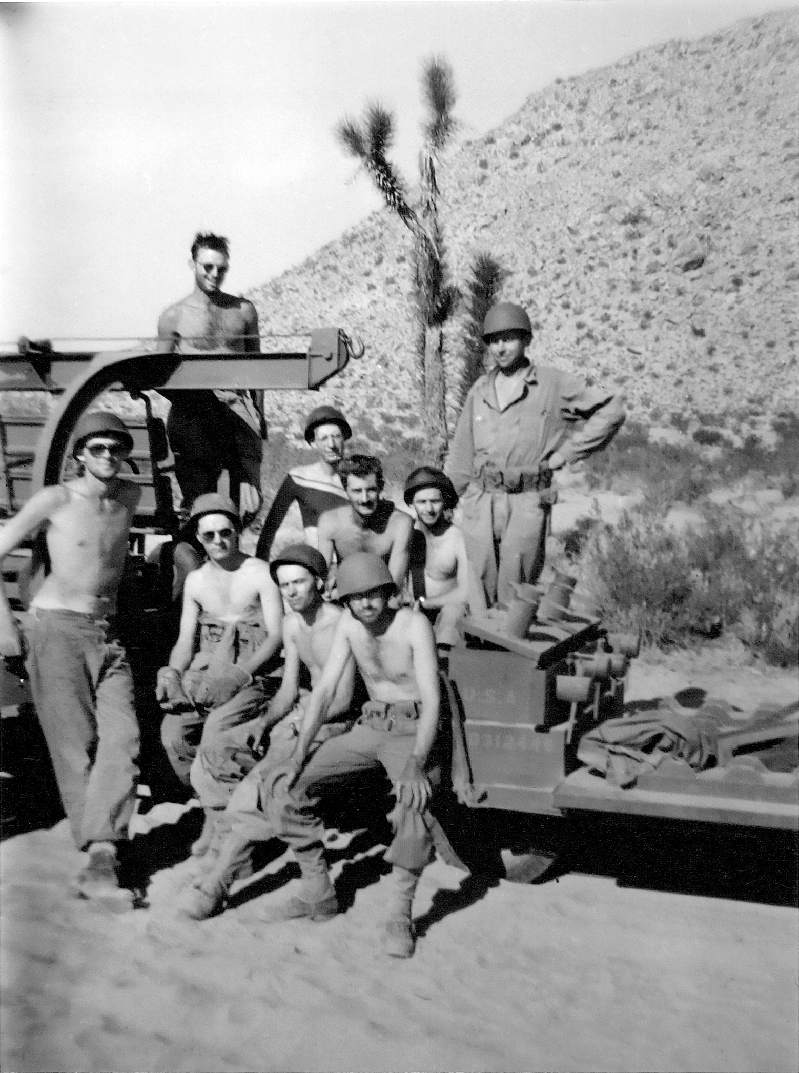 c. Fall 1943, Mojave Desert; "We went through this [special] training for several weeks, which included the two weeks bivouac on the Mojave Desert." - BWH