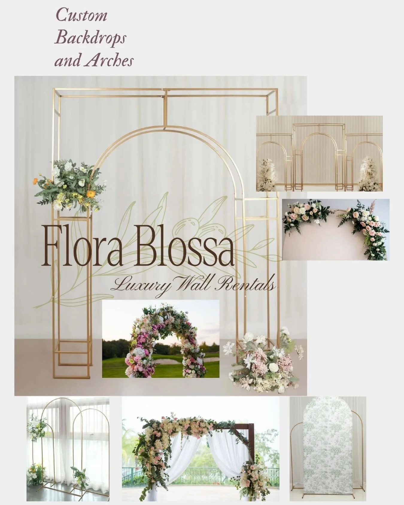Custom backdrops and Arches - call for custom pricing and design