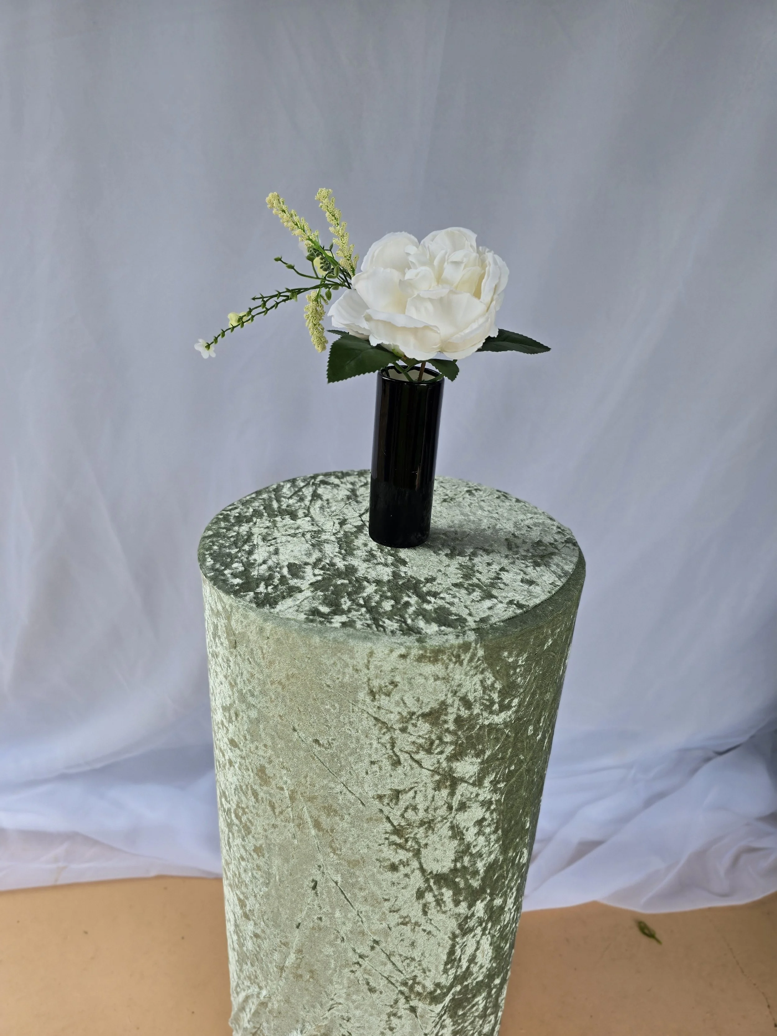 Small black cylinder vases