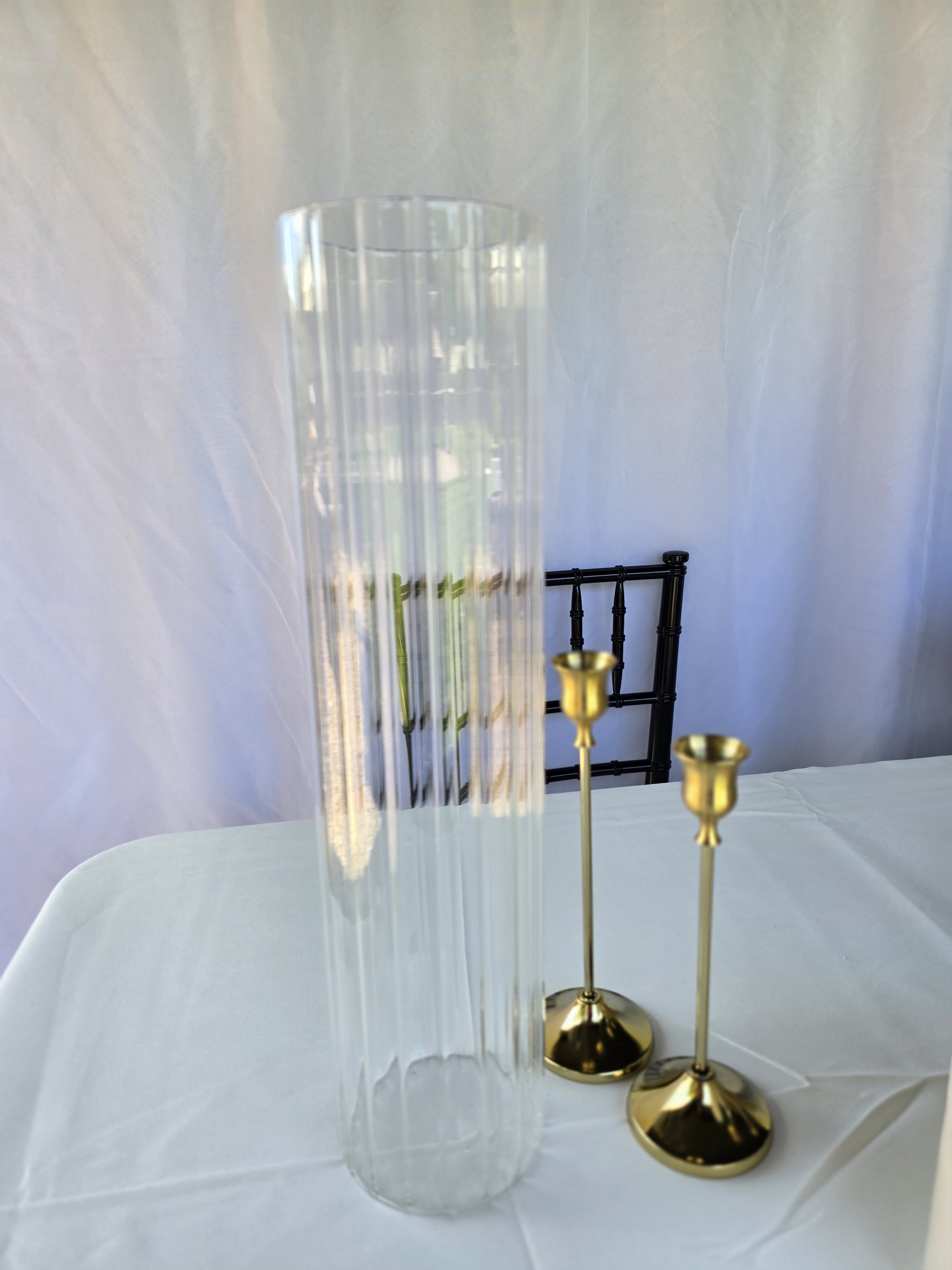 Ribbed cylinder glass vase - various sizes available