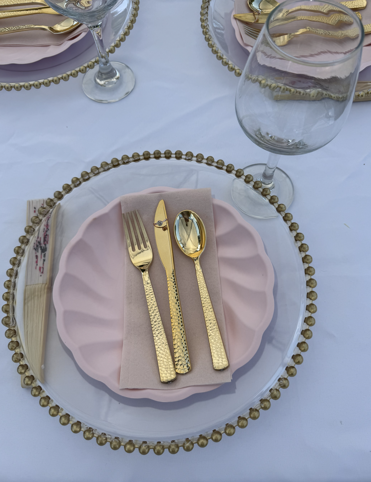 Gold beaded charger plates (set of 50)