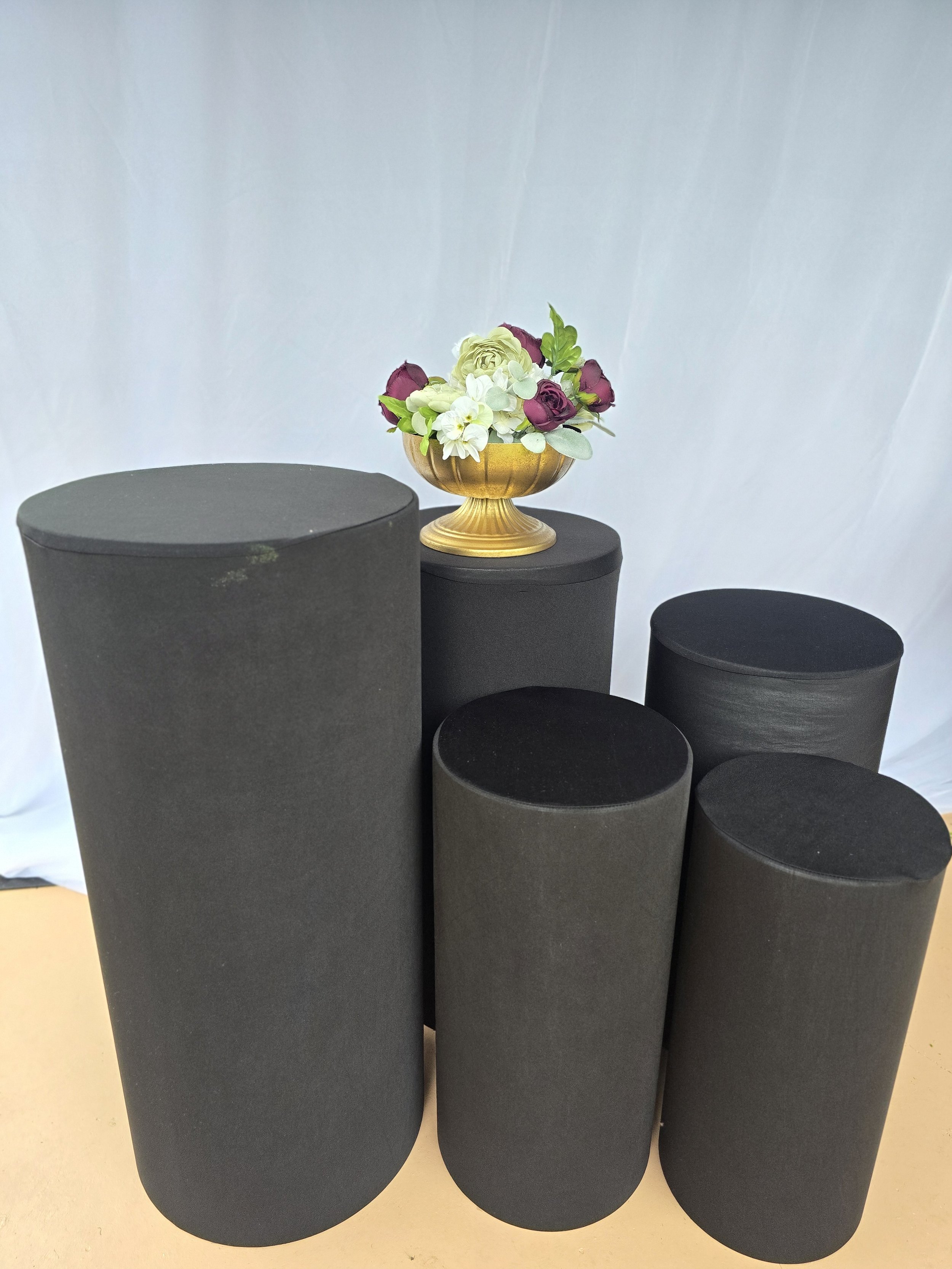 Black pillar cover (set of 5) - Also available in blush pink, sage velvet and ivory.