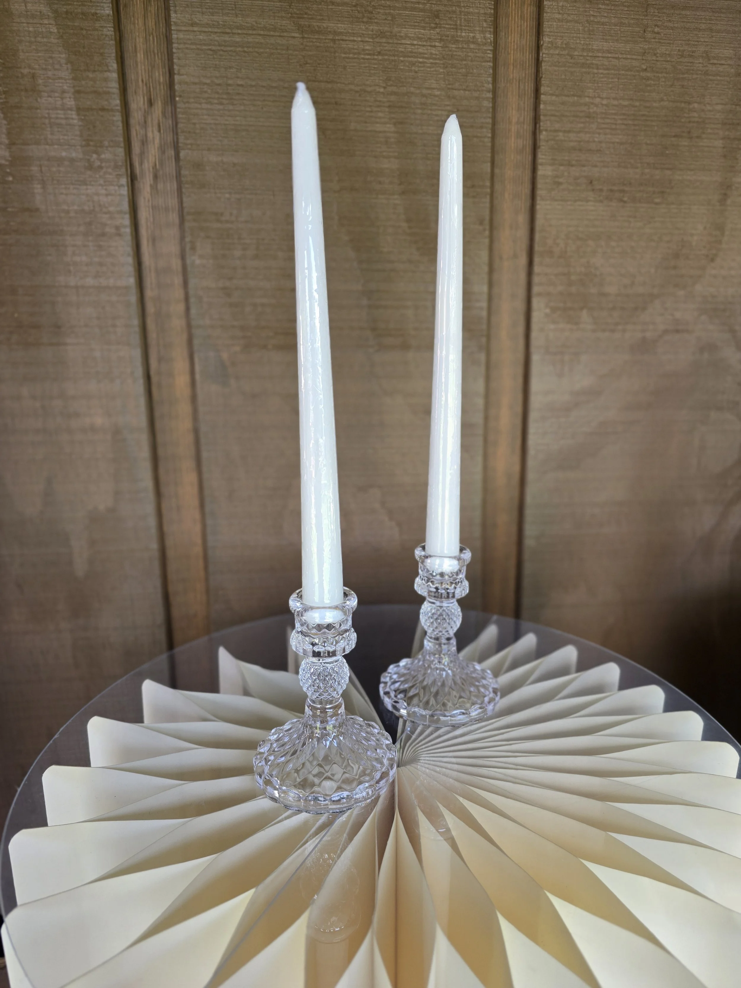 Glass candle stick holders