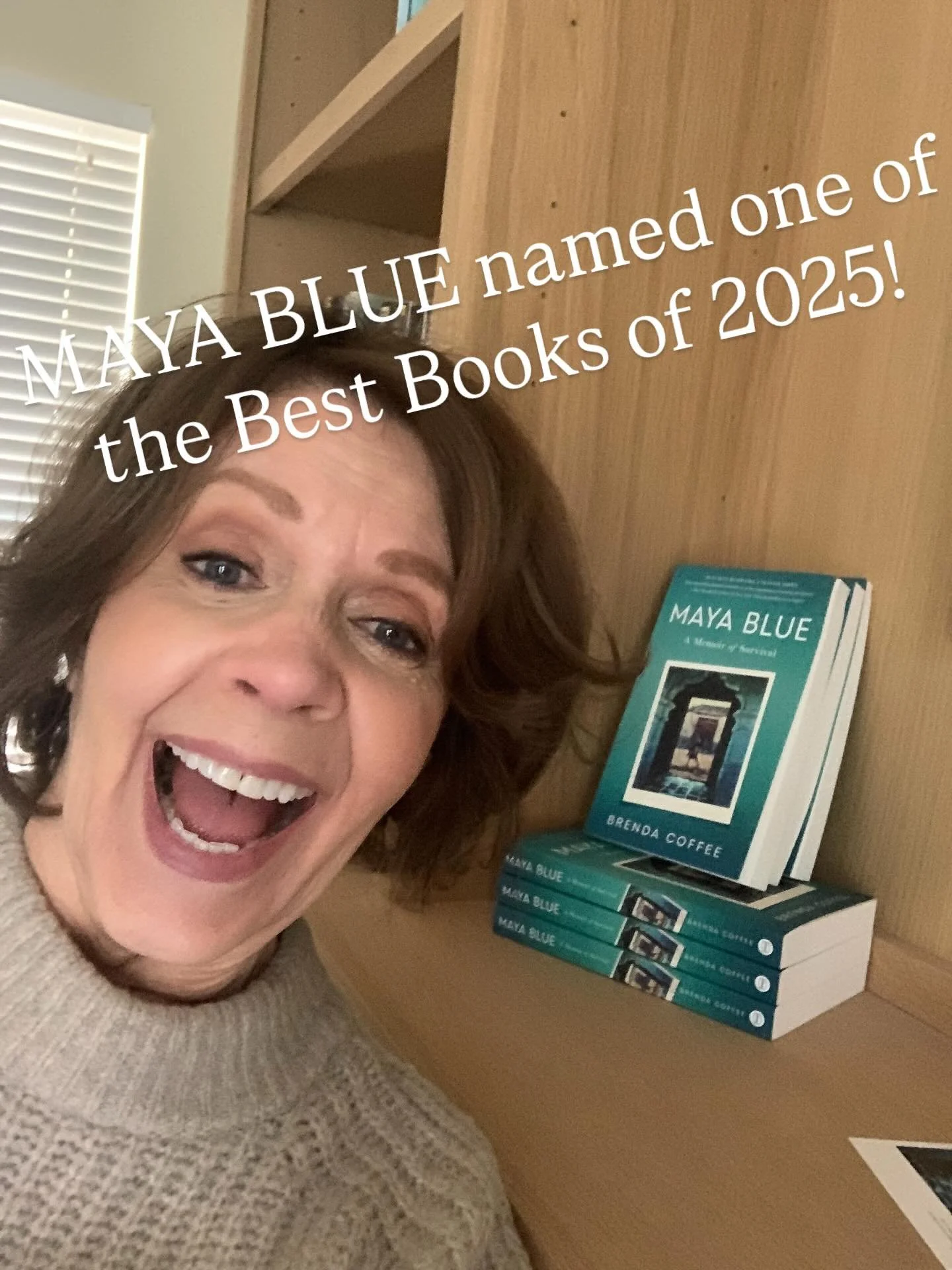 I&rsquo;m over the moon!! Excited to announce MAYA BLUE A Memoir of Survival has been named one of the 100 Best Books of 2025 by the oh so respected Kirkus Reviews! Earlier this year MAYA BLUE received the coveted #KirkusStar &hellip; my agent was cr