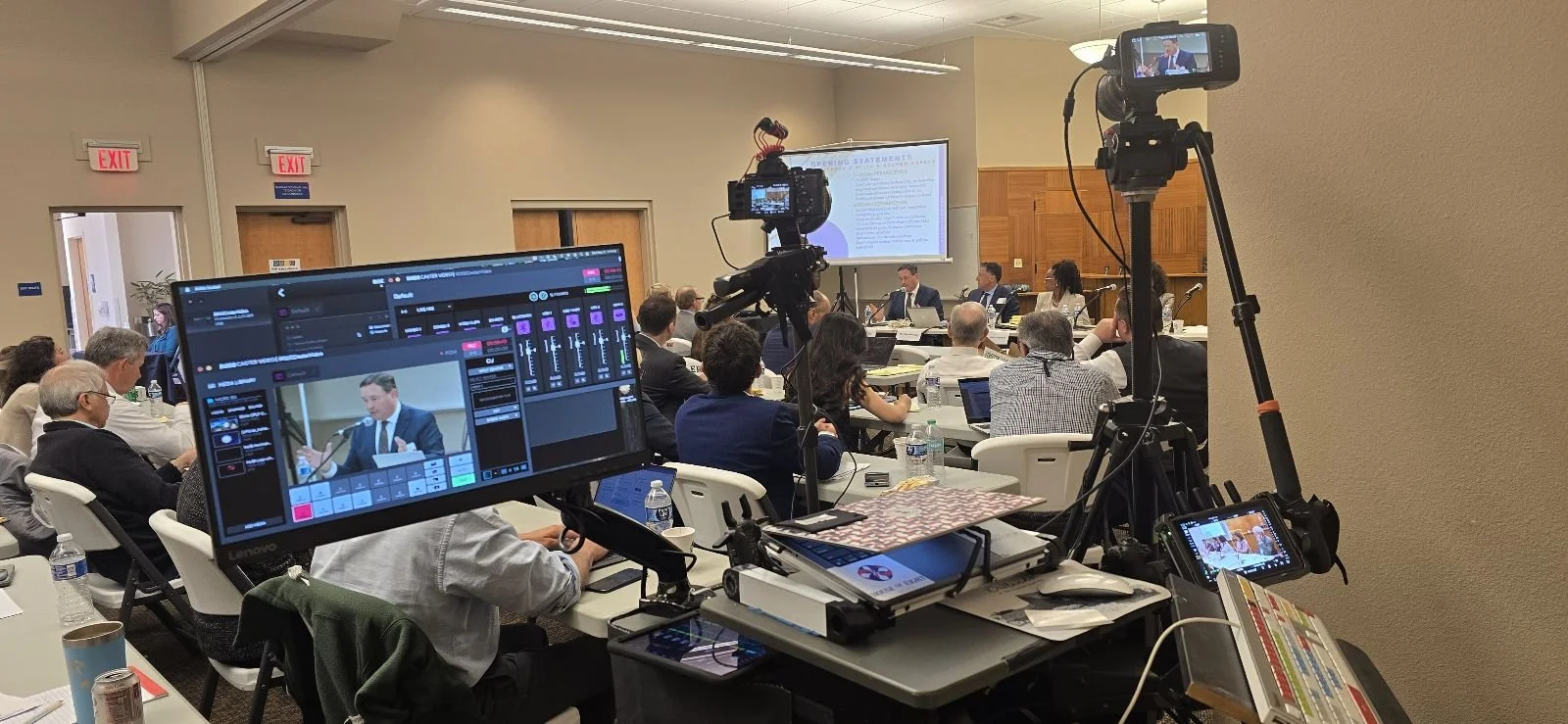AMP crew filming a public hearing