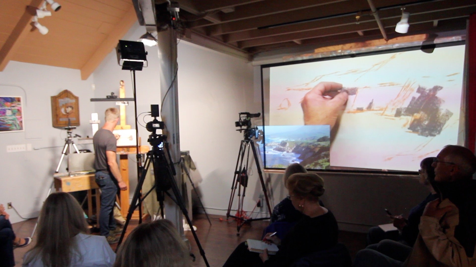 Filming a creative demonstration for community content