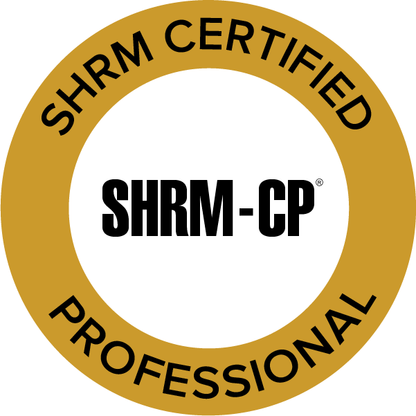 alt="SHRM Certified Professional credential held by Fractional Recruiting Co. founder Beth Marceau"
