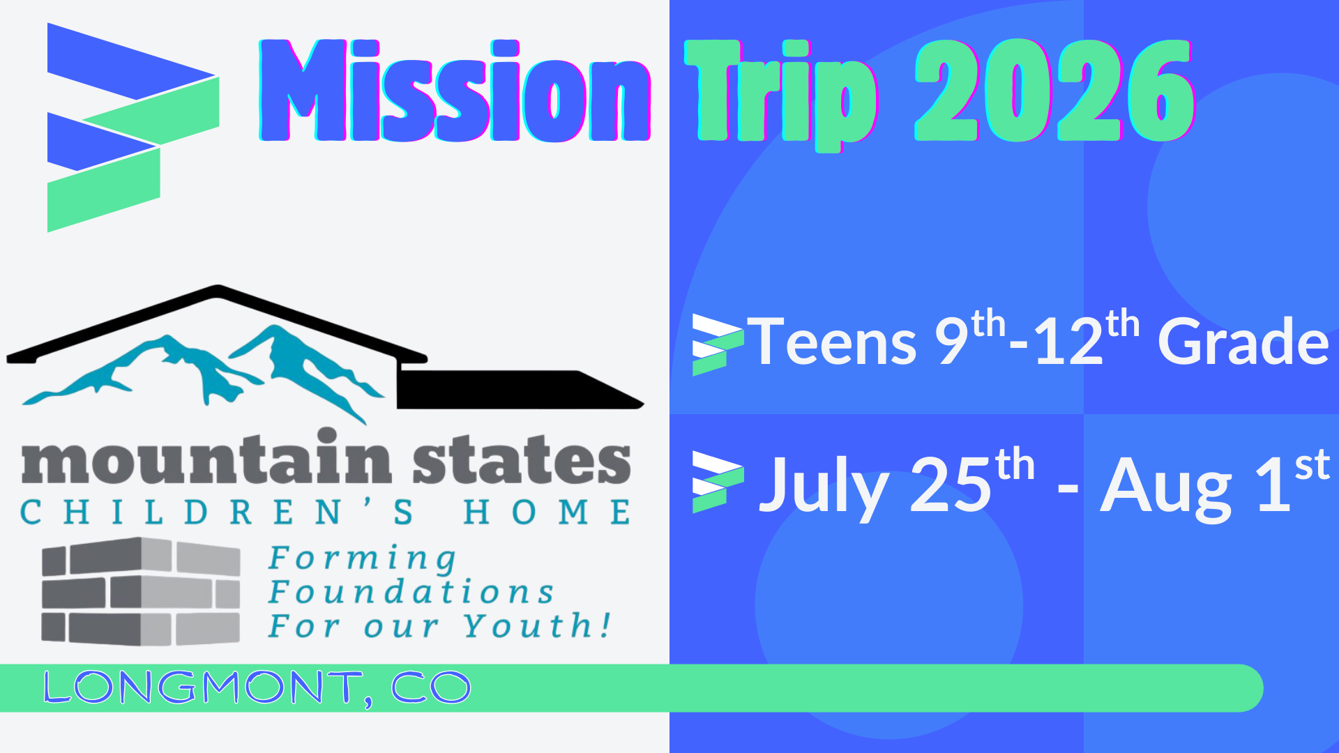 Mountain States Children’s Home Mission Trip 2026
