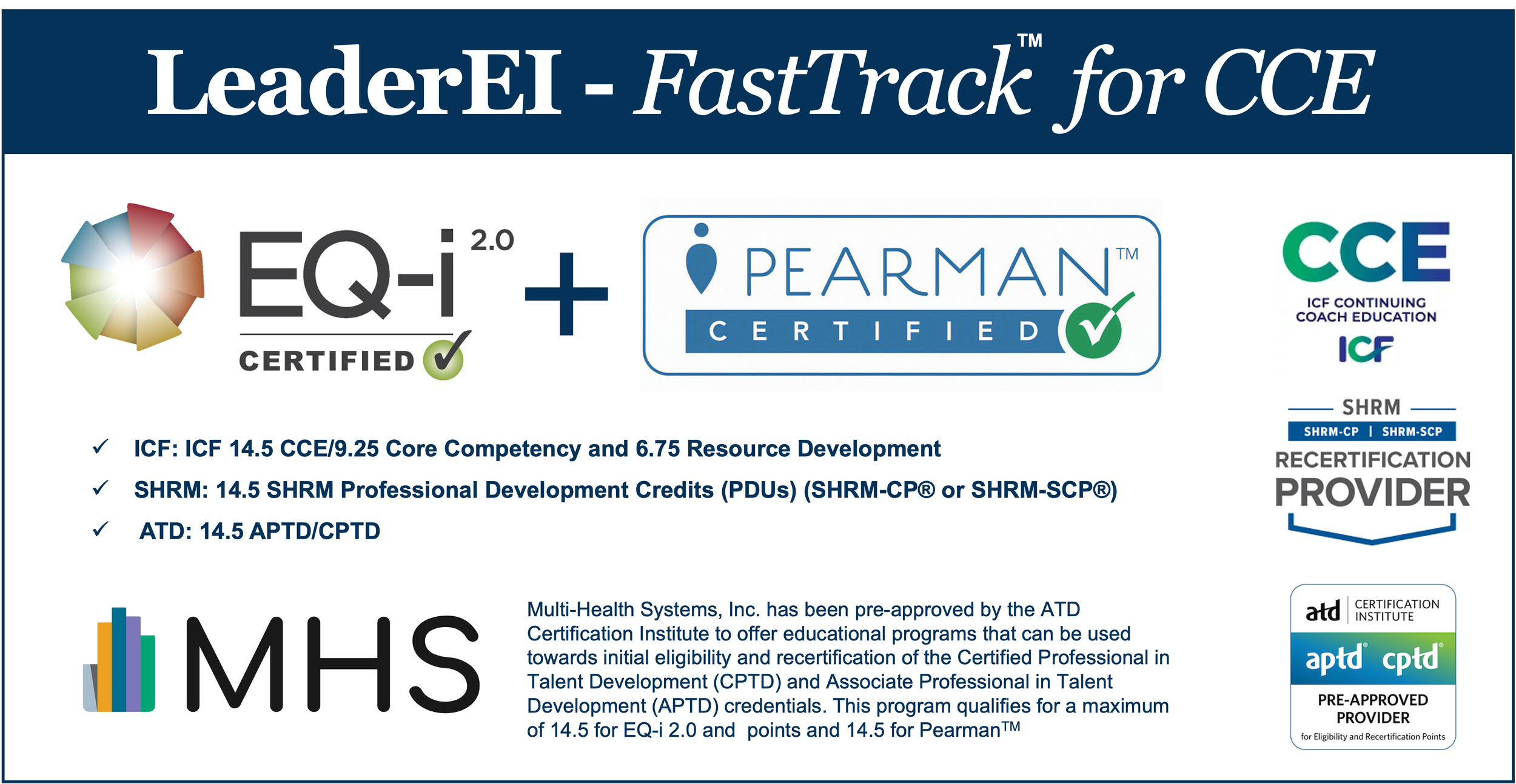 FastTrack  - EQ-i 2.0 / EQ 360 and Pearman Personality Integrator Sequenced Online Certifications (Live/Virtual)