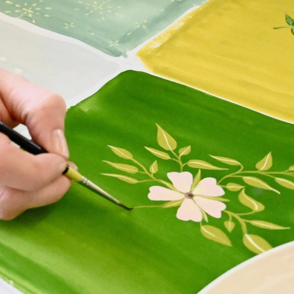 Hand-painted wallpaper is pure joy: artistry you can feel, brushstroke by brushstroke. It brings warmth, wonder, and personality to every space. Handmade is always worth it, and the charm is unmatched when patterns are painted. 

Creating these joyfu