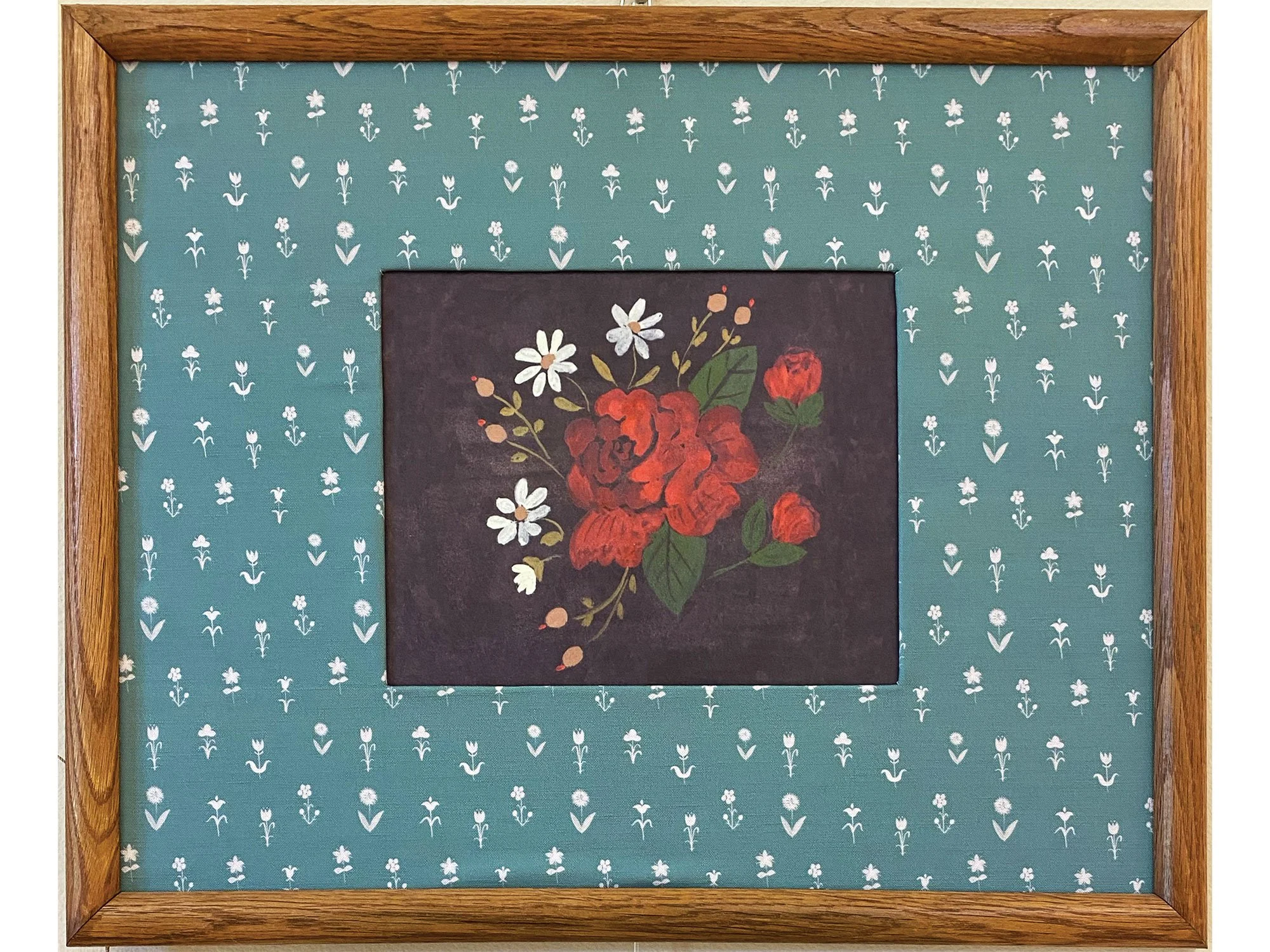 Folk Rose Print in Abby Fabric Mat