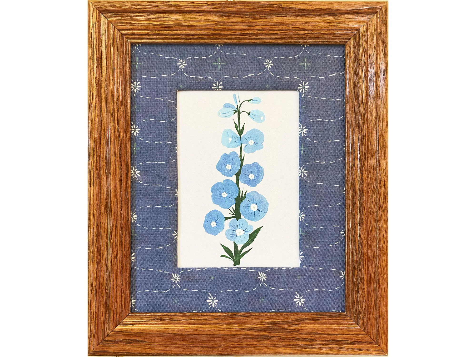 Hollyhock Print in Tide Fabric Mat