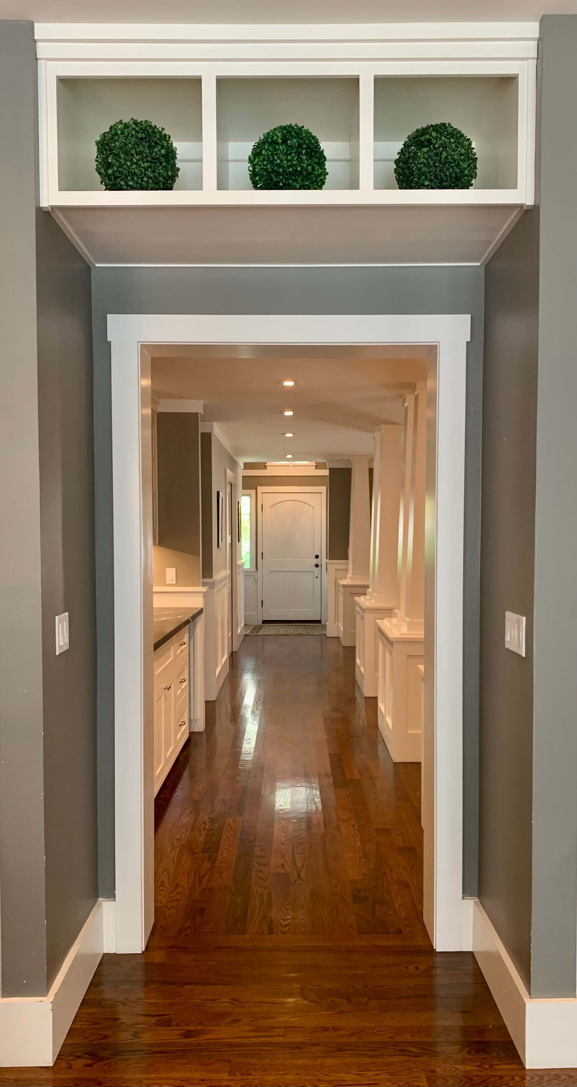 entryway with beautiful columns