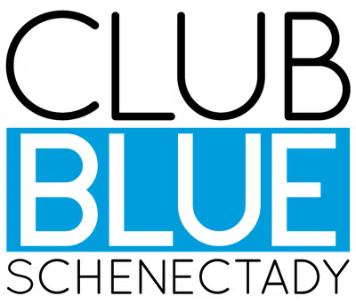 The word "BLUE" written in large capital letters inside a blue outline rectangle.