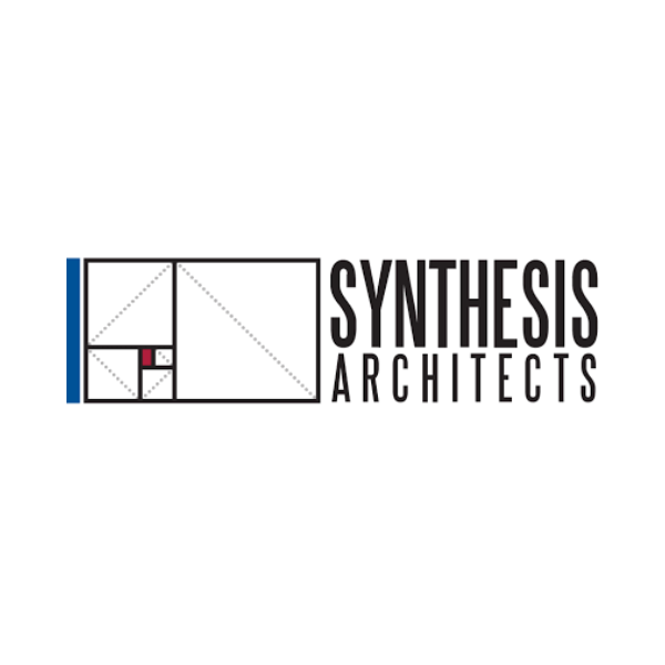 Logo for Synthesis Architects featuring a stylized Fibonacci spiral and geometric shapes.