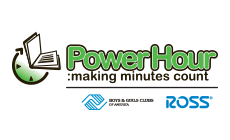 Power Hour logo with tagline 'making minutes count' and icons of a clock, book, and stylus