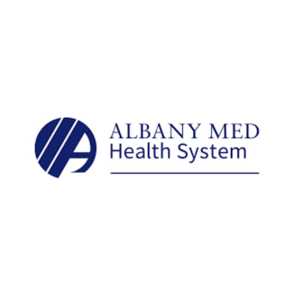 Albany Med Health System logo with a stylized 'A' and the organization name.