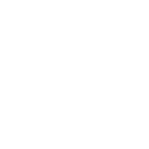 Outline of an apple inside a circle, on a black background.