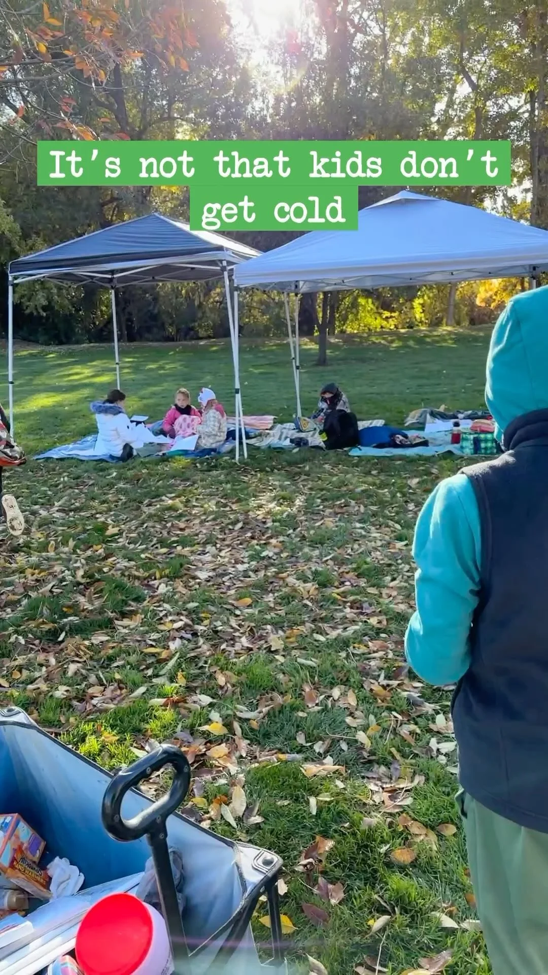 It’s not a bad thing to be outside even when it’s not the exact weather we want! Being outside in all weather teaches kids to have fortitude, grit, determination, stamina, positivity, optimism, and gratefulness.
Plus that muscle memory